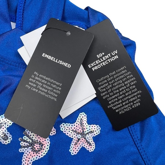 Cotton On Toddler Girl Lydia Beaded Sequin One Piece Long Sleeve Swimsuit Size 3 - Picture 4 of 6